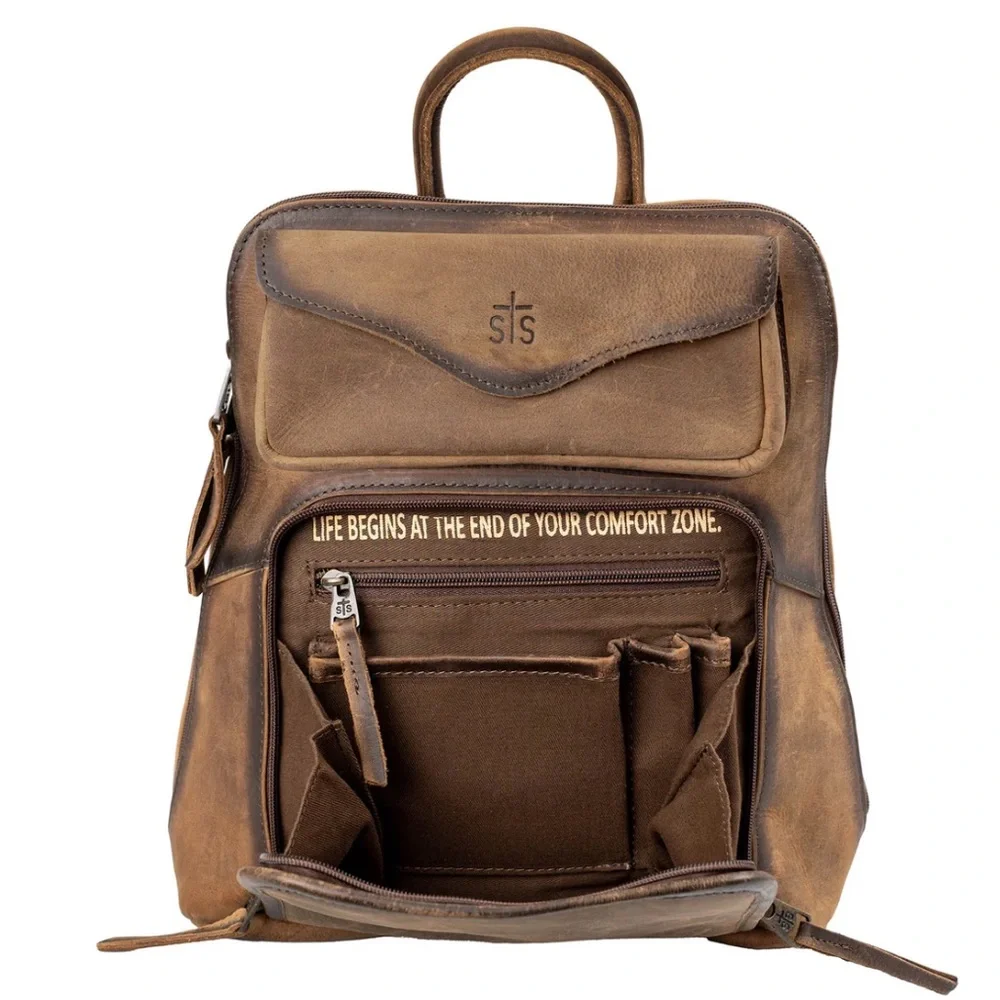 STS Ranchwear Tan Leather Backpack - Picture 1 of 12